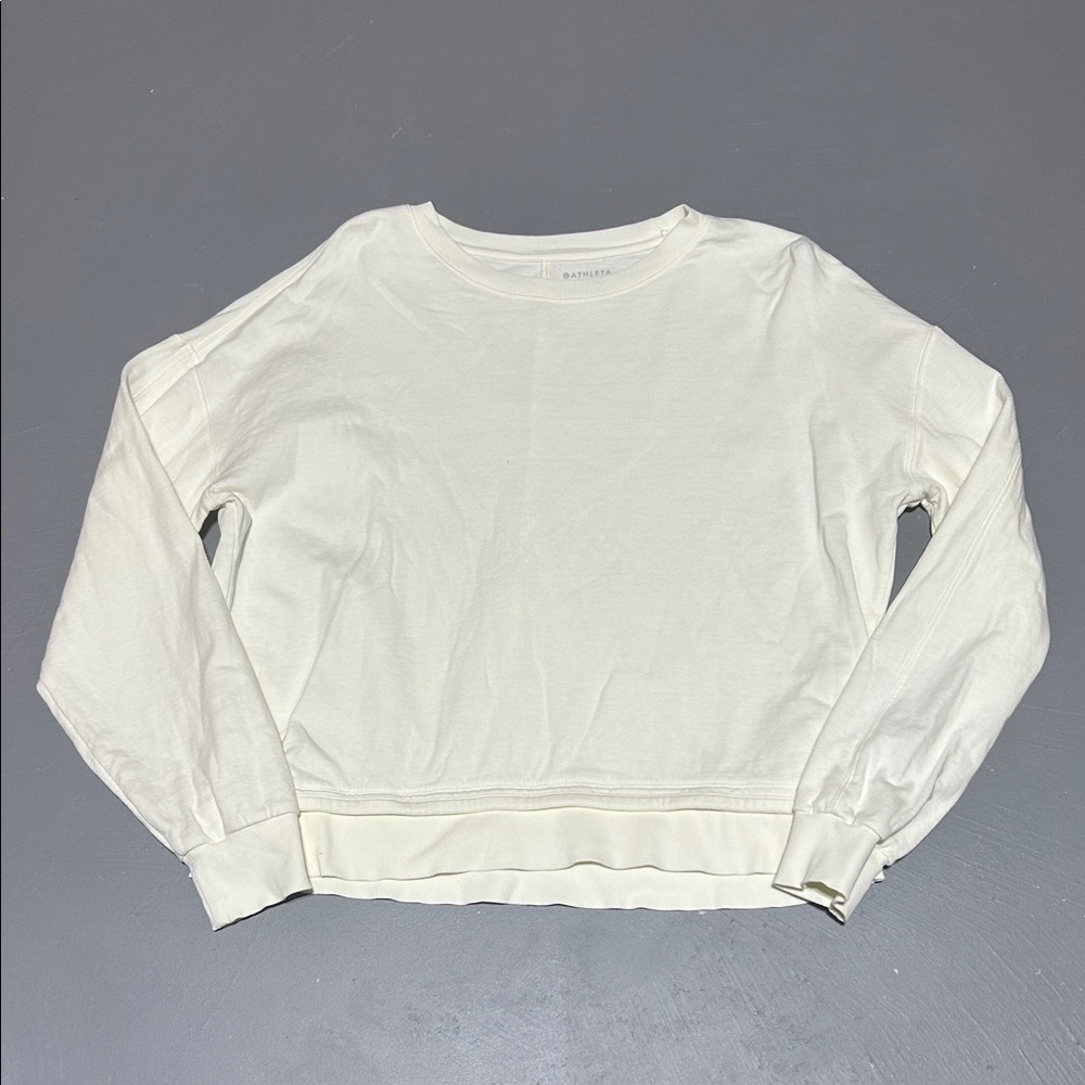 Athleta White Long Sleeve Premium Shirt (Women’s XS)